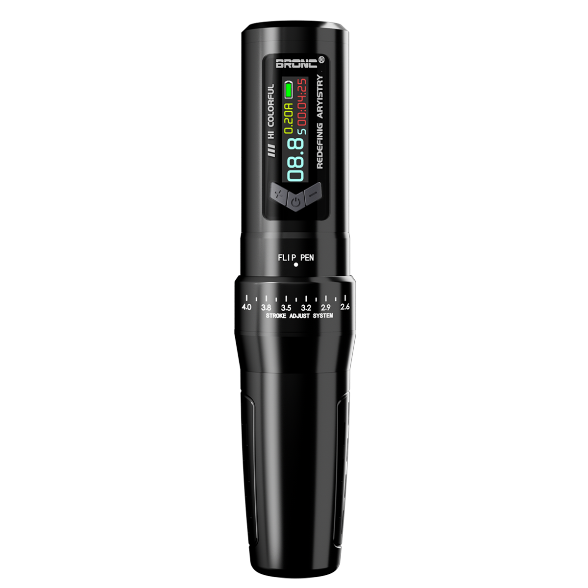 Adjustable wireless pen for SMP & tattoo with lightweight design, fast charging, variable voltage output, and overload protection.