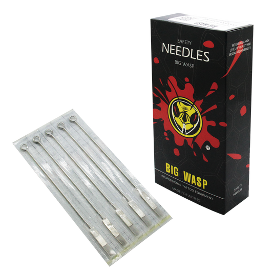 BIG WASP Premium Tattoo Needles - Magnums 50 PCS - High-quality magnum needles by BIG WASP for precise tattooing.