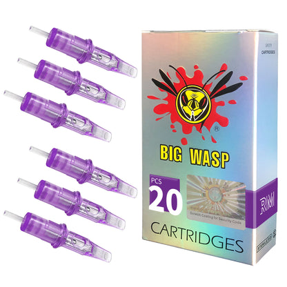 BIG WASP Tattoo Cartridges - Soft Edge Magnums - High-quality soft edge magnum cartridges by BIG WASP for precise tattooing.